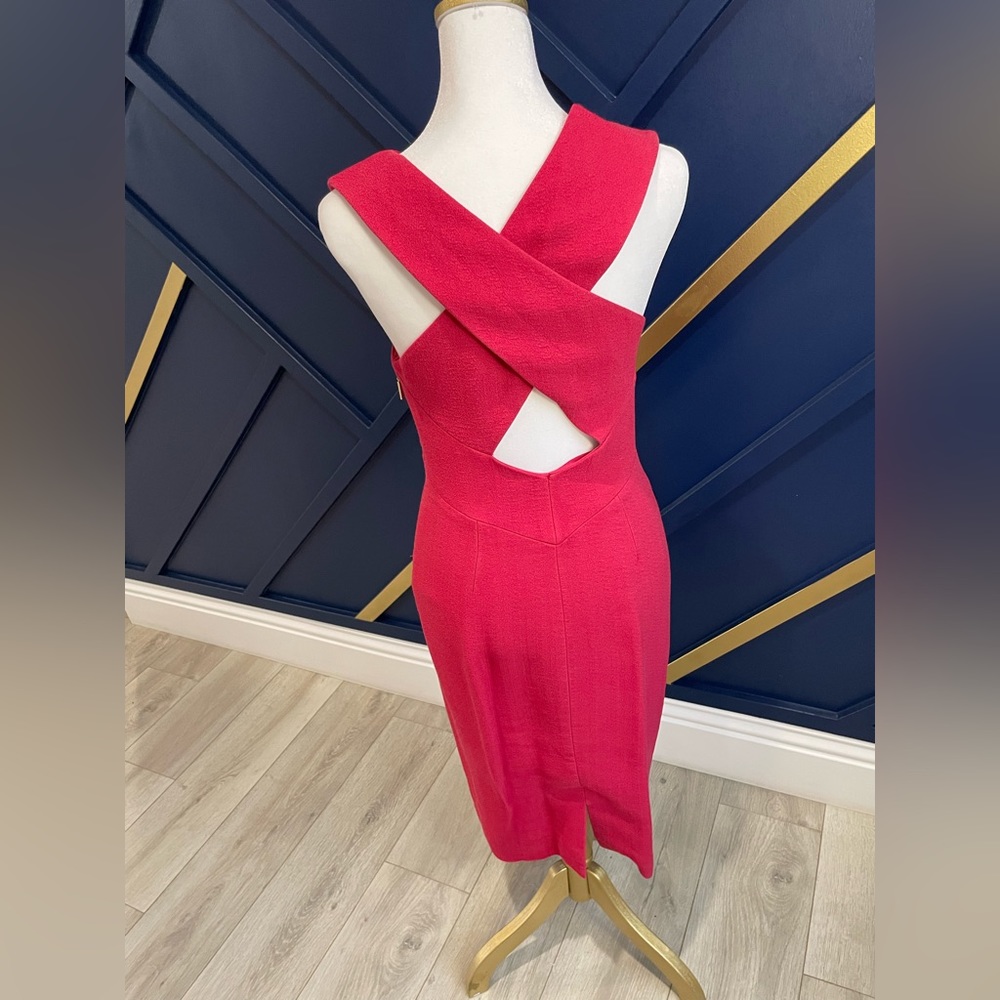 Jason Wu Collection Red Crossover Midi Dress. - image 5